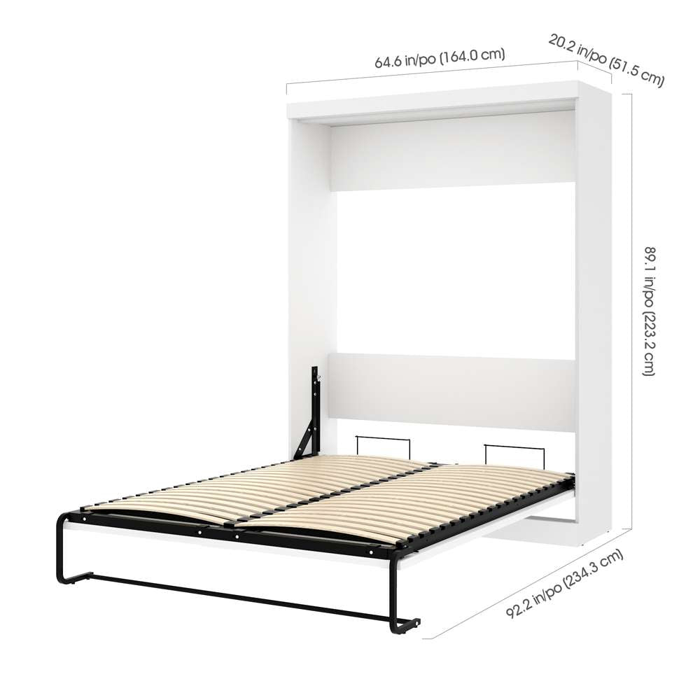 Bestar - Pur Queen Murphy Bed with Sofa and Shelving Unit (96W) in White - 26788-000017 veiw 7