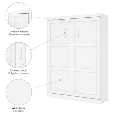 Bestar - Pur Queen Murphy Bed with Sofa and Shelving Units (115W) in White - 26783-000017 veiw 5