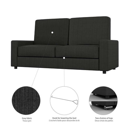 Bestar - Pur Queen Murphy Bed with Sofa and Shelving Units (115W) in White - 26783-000017 veiw 9