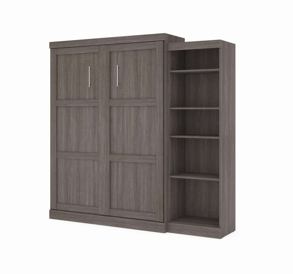 Bestar - Pur Queen Murphy Bed with Storage Unit (90W) in Bark Grey - 26888-47 veiw 1