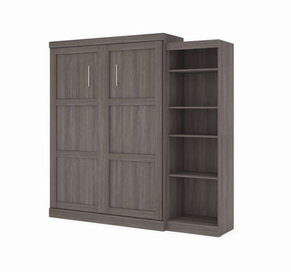 Bestar - Pur Queen Murphy Bed with Storage Unit (90W) in Bark Grey - 26888-47 veiw 1