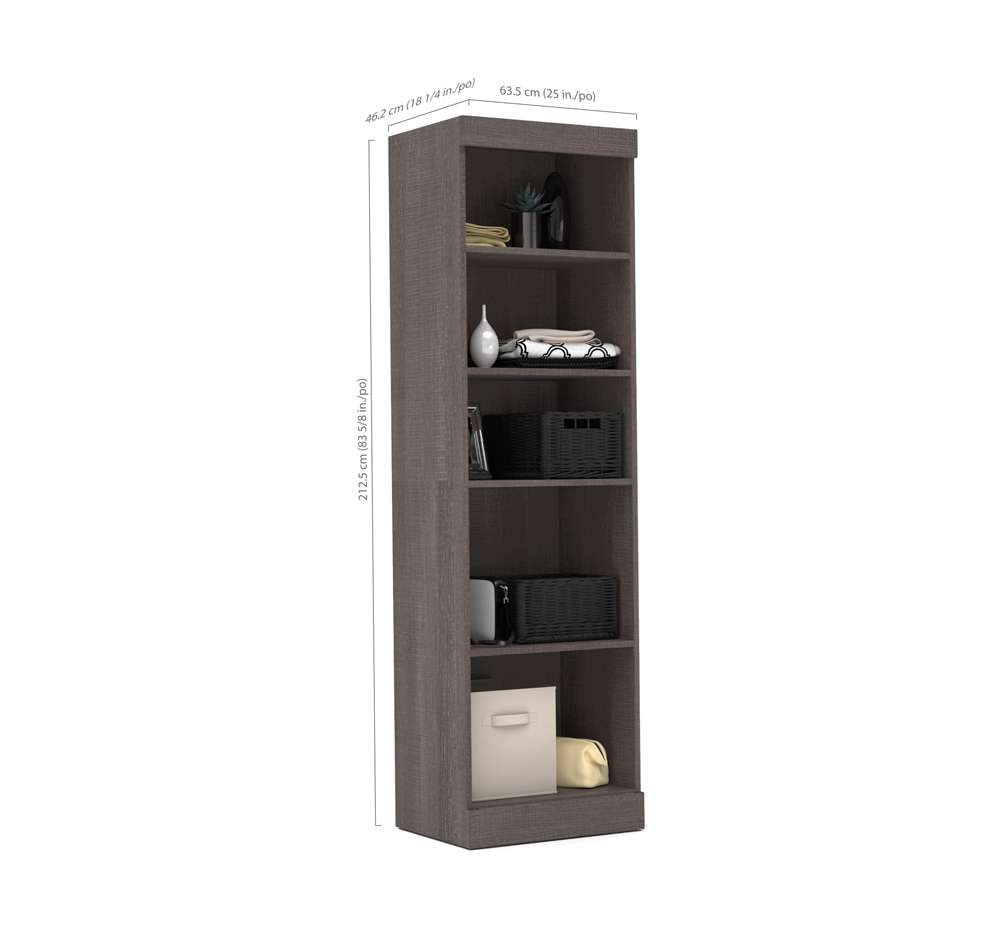 Bestar - Pur Queen Murphy Bed with Storage Unit (90W) in Bark Grey - 26888-47 veiw 5