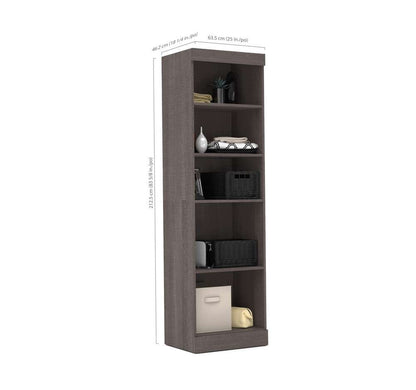 Bestar - Pur Queen Murphy Bed with Storage Unit (90W) in Bark Grey - 26888-47 veiw 5