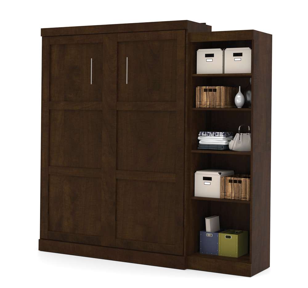 Bestar - Pur Queen Murphy Bed with Storage Unit (90W) in Chocolate - 26888-69 veiw 1