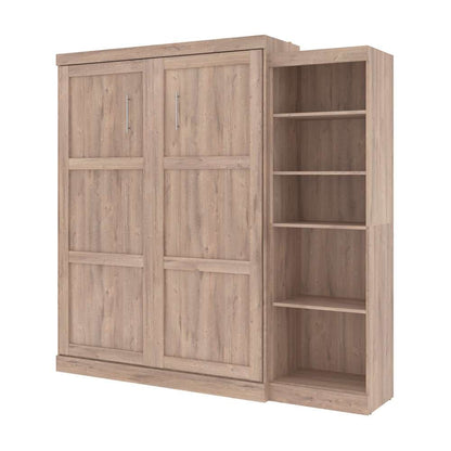 Bestar - Pur Queen Murphy Bed with Storage Unit (90W) in Rustic Brown - 26888-000009 veiw 1