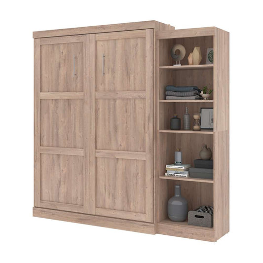 Bestar - Pur Queen Murphy Bed with Storage Unit (90W) in Rustic Brown - 26888-000009 veiw 2