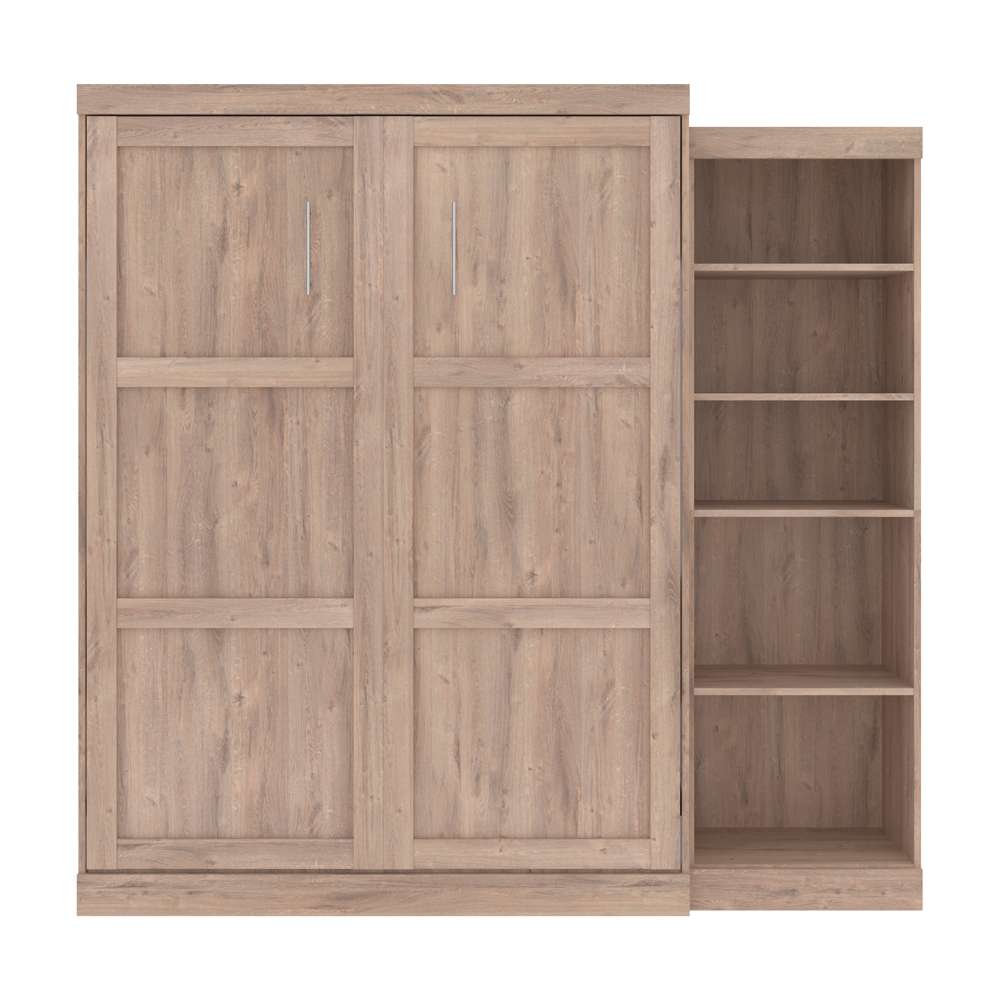 Bestar - Pur Queen Murphy Bed with Storage Unit (90W) in Rustic Brown - 26888-000009 veiw 3