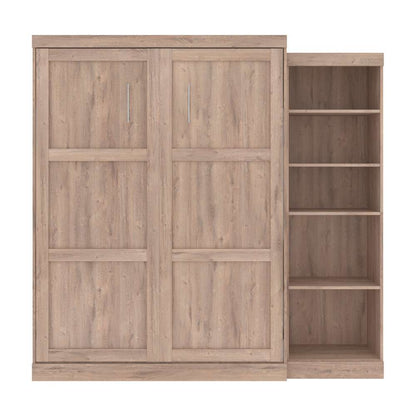 Bestar - Pur Queen Murphy Bed with Storage Unit (90W) in Rustic Brown - 26888-000009 veiw 3