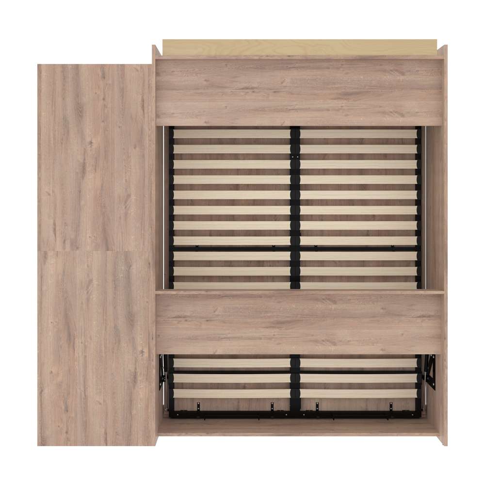 Bestar - Pur Queen Murphy Bed with Storage Unit (90W) in Rustic Brown - 26888-000009 veiw 5