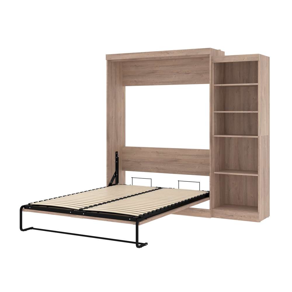 Bestar - Pur Queen Murphy Bed with Storage Unit (90W) in Rustic Brown - 26888-000009 veiw 7