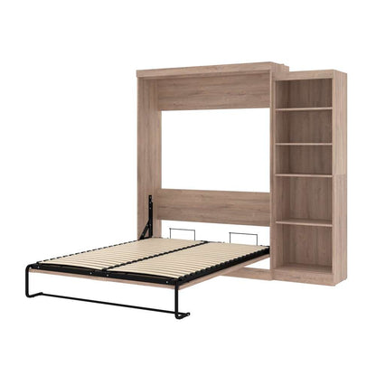 Bestar - Pur Queen Murphy Bed with Storage Unit (90W) in Rustic Brown - 26888-000009 veiw 7