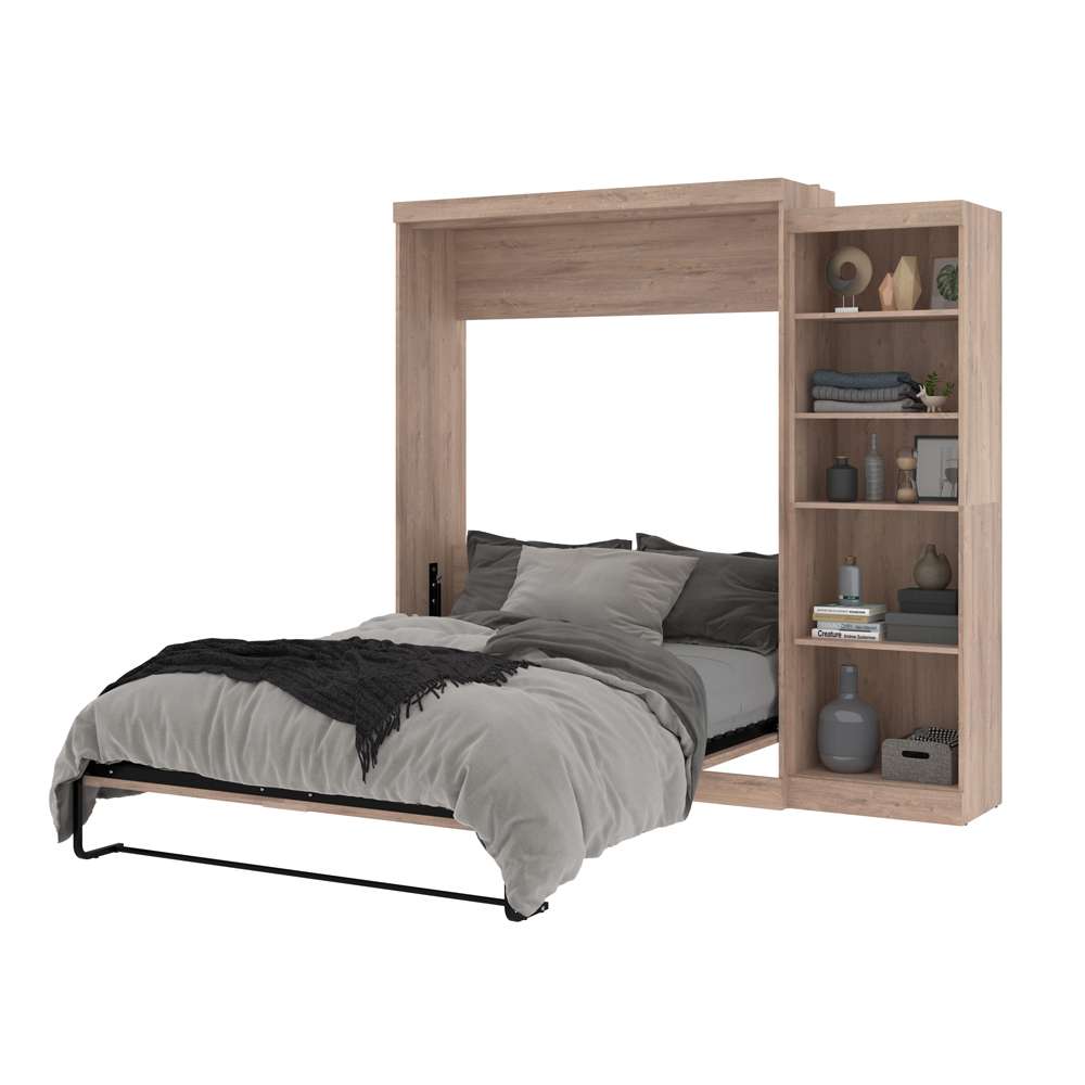 Bestar - Pur Queen Murphy Bed with Storage Unit (90W) in Rustic Brown - 26888-000009 veiw 8
