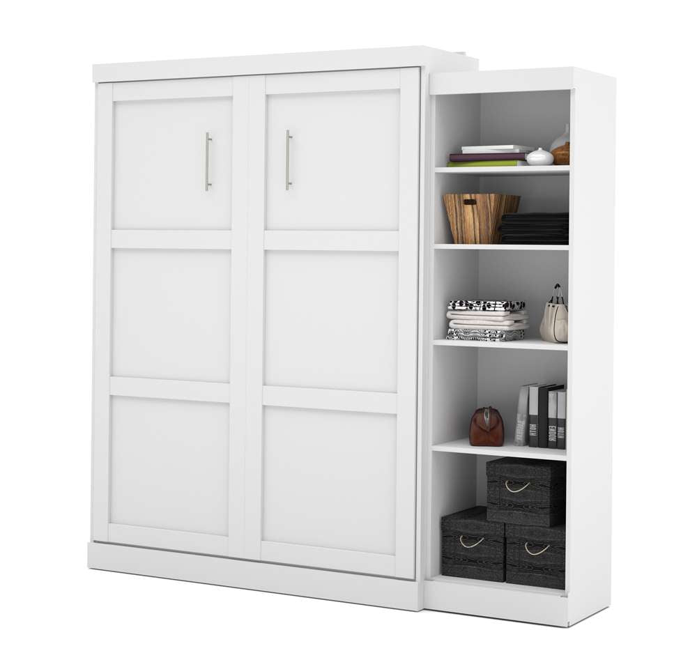 Bestar - Pur Queen Murphy Bed with Storage Unit (90W) in White - 26888-17 veiw 1