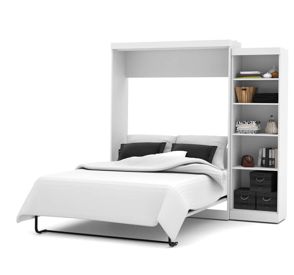 Bestar - Pur Queen Murphy Bed with Storage Unit (90W) in White - 26888-17 veiw 2