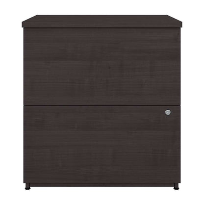 Bestar - Ridgeley 28W 2 Drawer Lateral File Cabinet in Charcoal Maple - 152600-000140 veiw 2