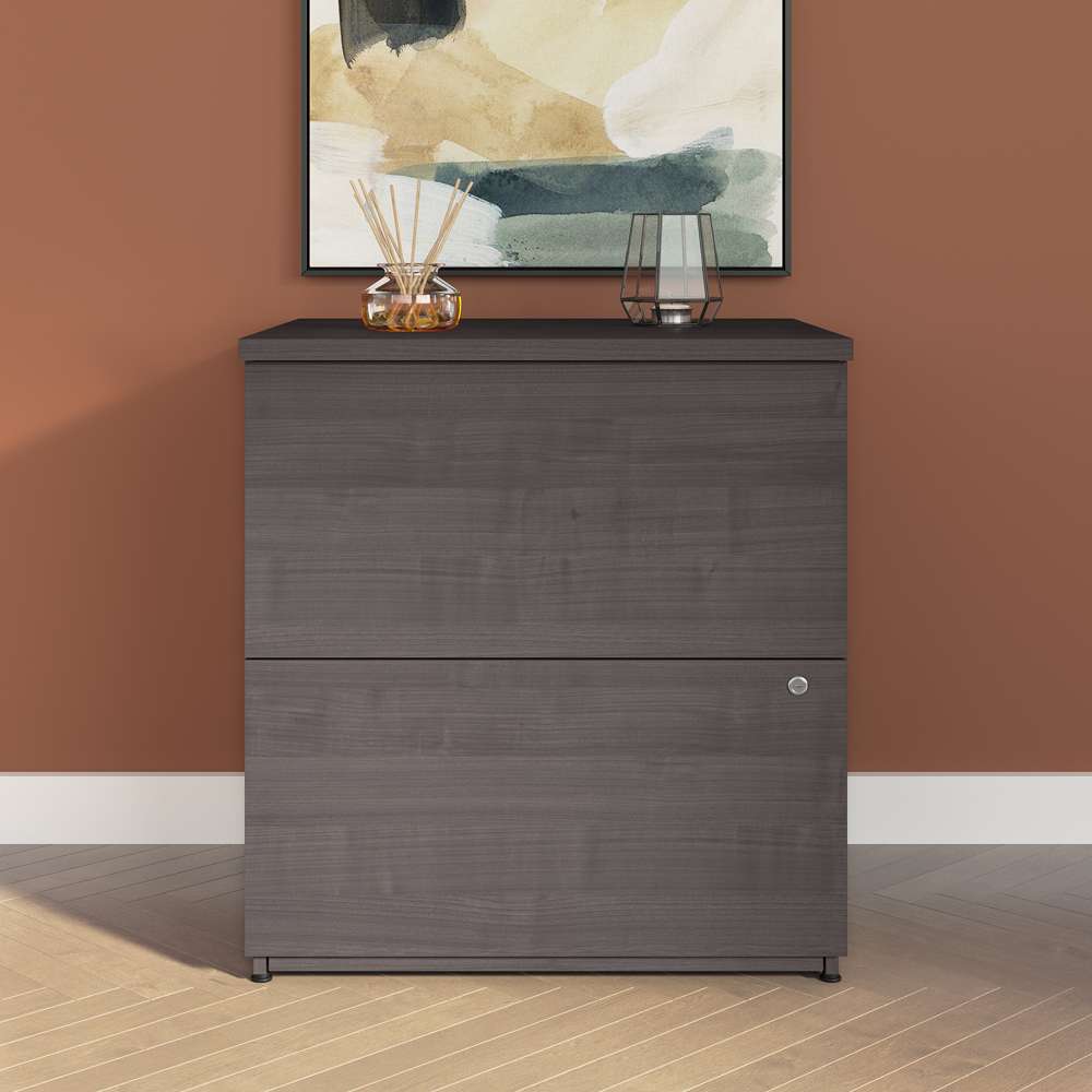 Bestar - Ridgeley 28W 2 Drawer Lateral File Cabinet in Charcoal Maple - 152600-000140 veiw 5