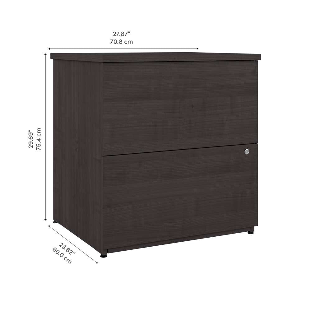 Bestar - Ridgeley 28W 2 Drawer Lateral File Cabinet in Charcoal Maple - 152600-000140 veiw 8