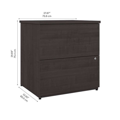 Bestar - Ridgeley 28W 2 Drawer Lateral File Cabinet in Charcoal Maple - 152600-000140 veiw 8