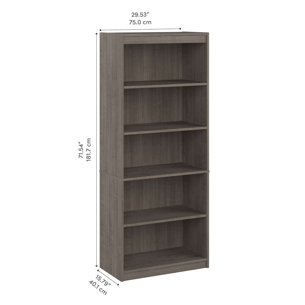 Bestar - Ridgeley 30W 5 Shelf Bookcase in Silver Maple - 152700-000142 veiw 8