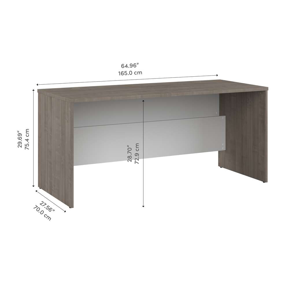 Bestar - Ridgeley 65W Desk Shell in Silver Maple & Pure White - 152400-000144 veiw 8