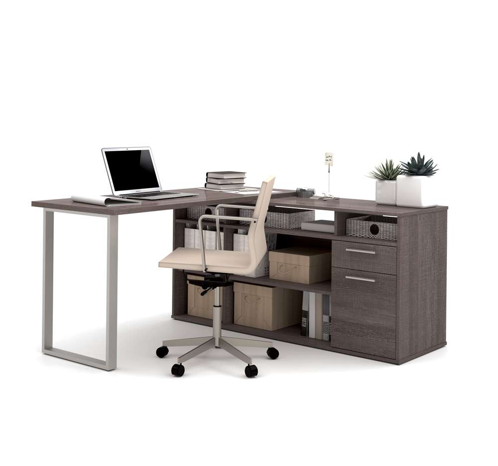 Bestar - Solay 60W L-Shaped Desk in Bark Grey - 29420-47 veiw 1