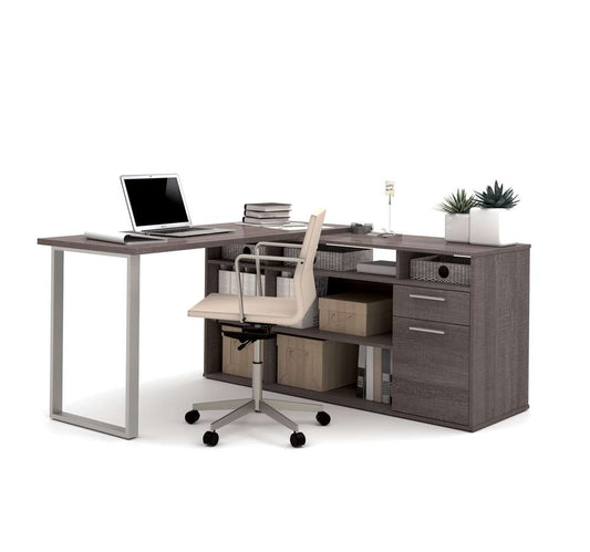 Bestar - Solay 60W L-Shaped Desk in Bark Grey - 29420-47 veiw 1