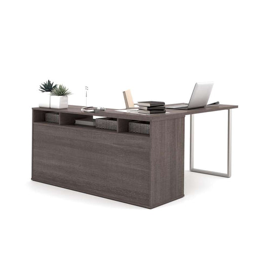 Bestar - Solay 60W L-Shaped Desk in Bark Grey - 29420-47 veiw 2