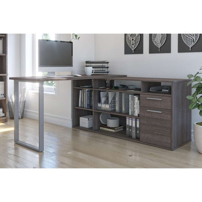 Bestar - Solay 60W L-Shaped Desk in Bark Grey - 29420-47 veiw 3