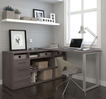 Bestar - Solay 60W L-Shaped Desk in Bark Grey - 29420-47 veiw 4