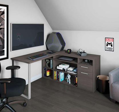 Bestar - Solay 60W L-Shaped Desk in Bark Grey - 29420-47 veiw 5