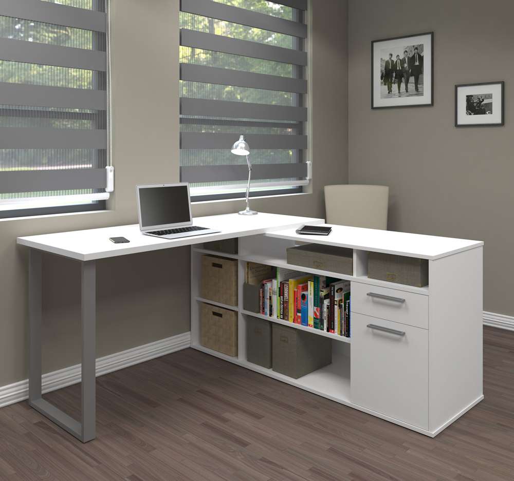 Bestar - Solay 60W L-Shaped Desk in White - 29420-17 veiw 4