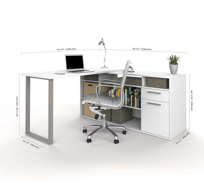 Bestar - Solay 60W L-Shaped Desk in White - 29420-17 veiw 6