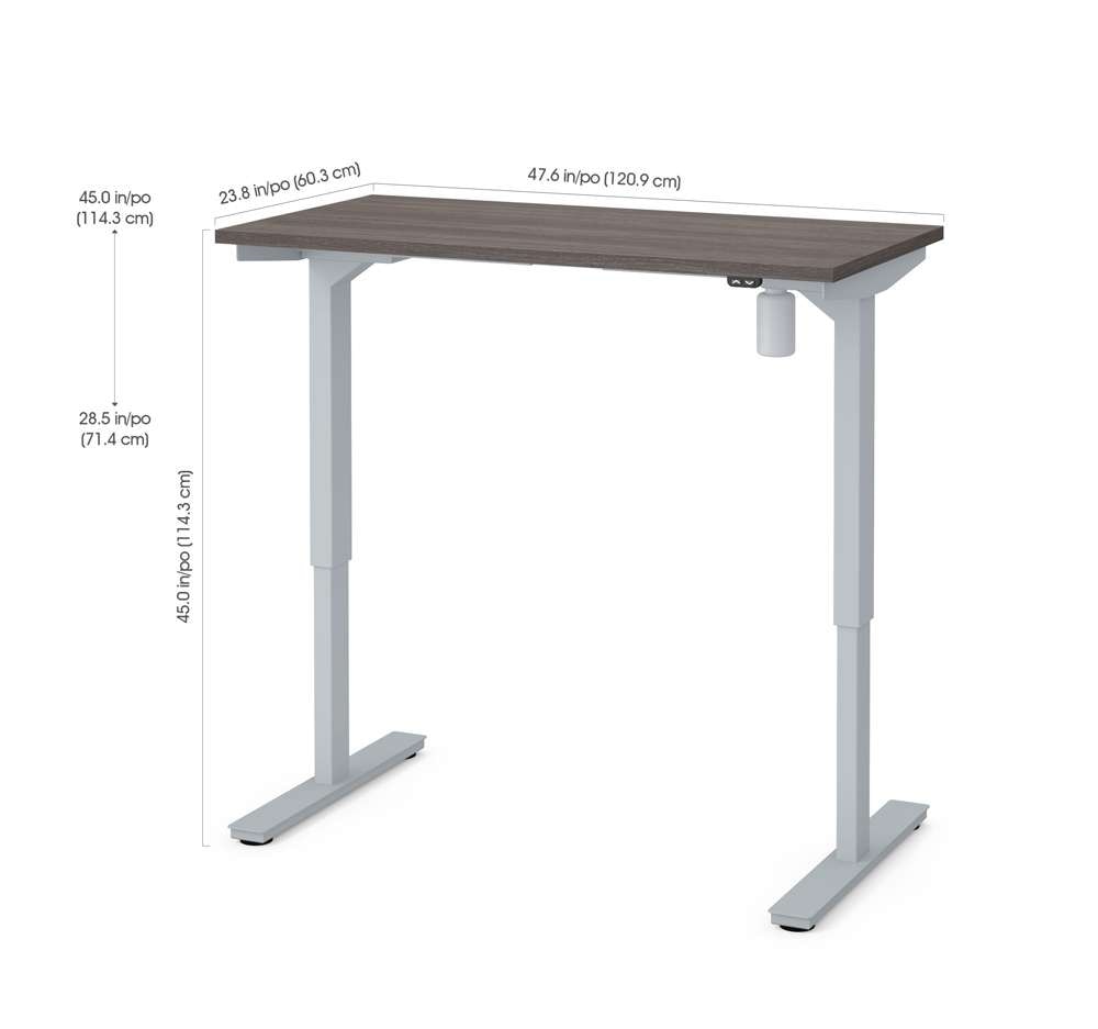 Bestar - Universel 24in X 48in Standing Desk in Bark Grey - 65837-47 veiw 2