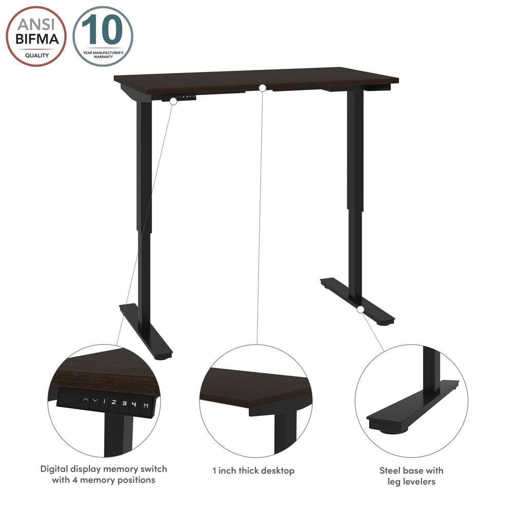 Bestar - Universel 24in X 48in Standing Desk in Dark Chocolate - 65857-79 veiw 8