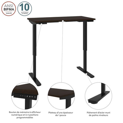 Bestar - Universel 24in X 48in Standing Desk in Dark Chocolate - 65857-79 veiw 9