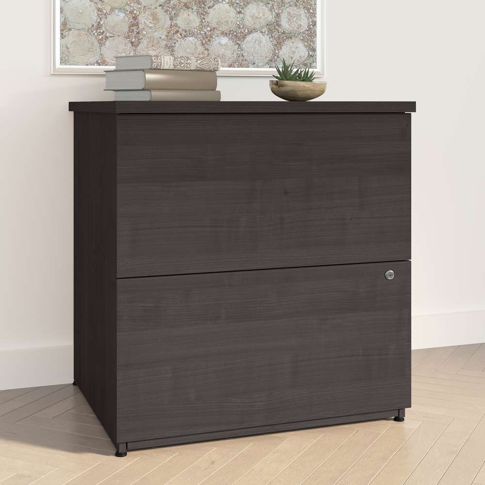 Bestar - Universel 28W Standard 2 Drawer Lateral File Cabinet in Charcoal Maple - 165600-000140 veiw 5