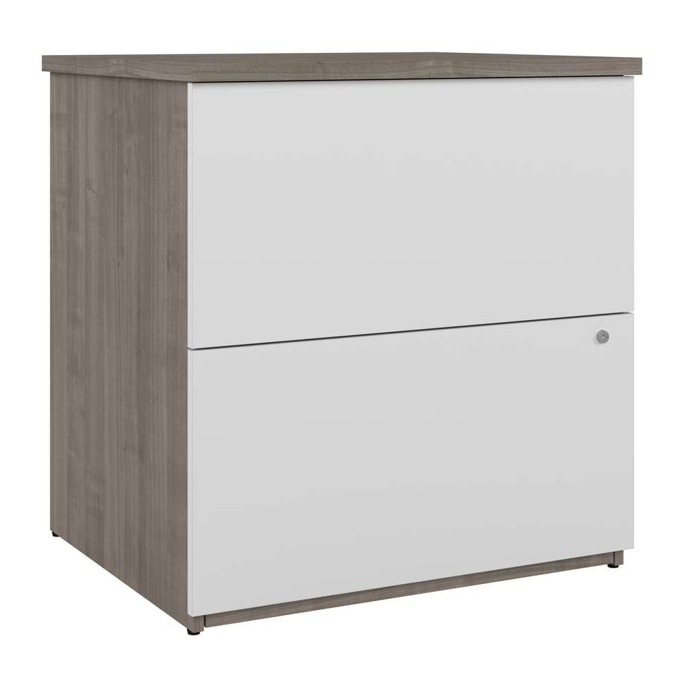 Bestar - Universel 28W Standard 2 Drawer Lateral File Cabinet in Silver Maple & Pure White - 165600-000144 veiw 1