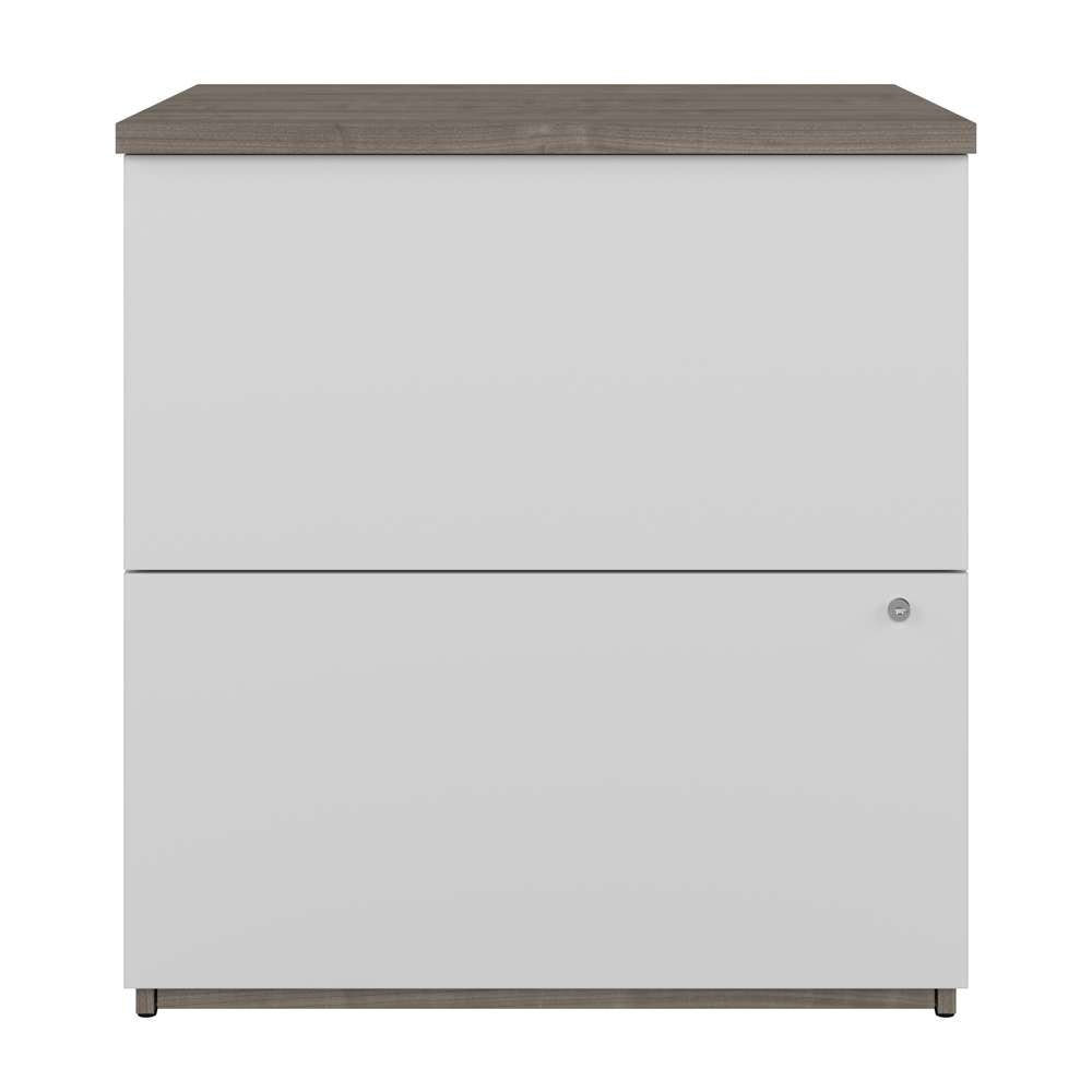 Bestar - Universel 28W Standard 2 Drawer Lateral File Cabinet in Silver Maple & Pure White - 165600-000144 veiw 2