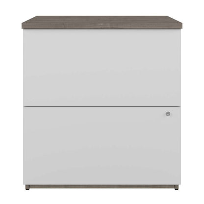 Bestar - Universel 28W Standard 2 Drawer Lateral File Cabinet in Silver Maple & Pure White - 165600-000144 veiw 2