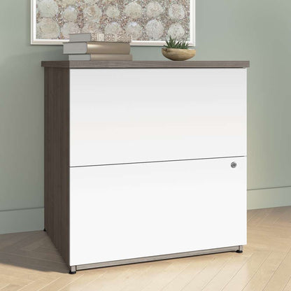 Bestar - Universel 28W Standard 2 Drawer Lateral File Cabinet in Silver Maple & Pure White - 165600-000144 veiw 5