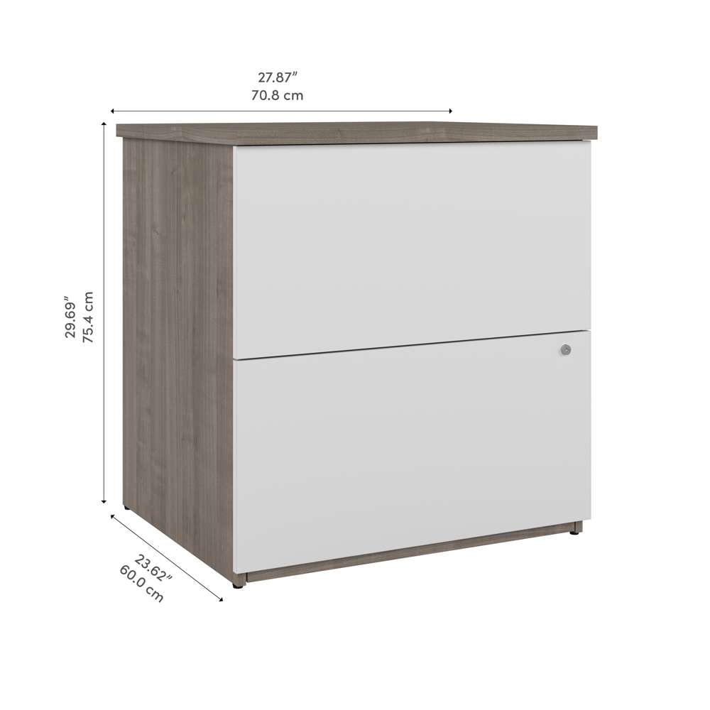 Bestar - Universel 28W Standard 2 Drawer Lateral File Cabinet in Silver Maple & Pure White - 165600-000144 veiw 8