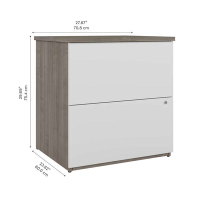 Bestar - Universel 28W Standard 2 Drawer Lateral File Cabinet in Silver Maple & Pure White - 165600-000144 veiw 8