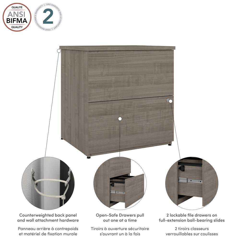 Bestar - Universel 28W Standard 2 Drawer Lateral File Cabinet in Silver Maple - 165600-000142 veiw 6