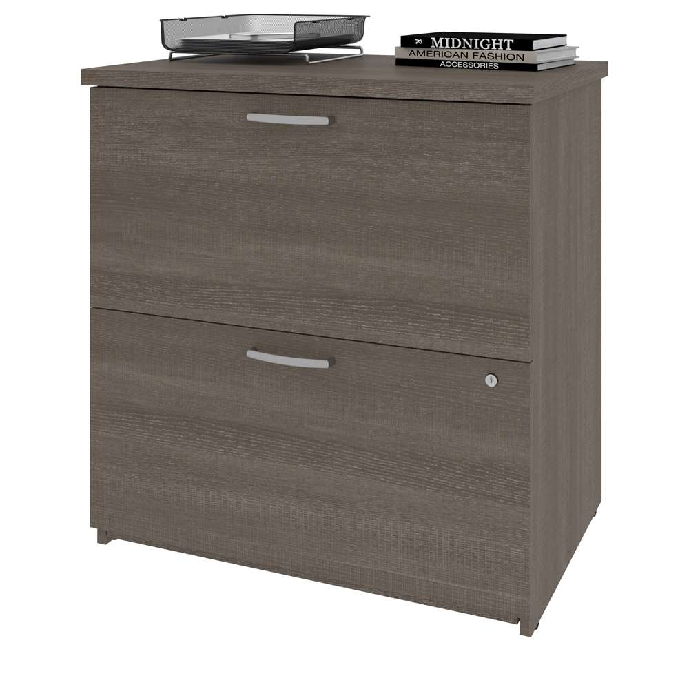 Bestar - Universel 29W Lateral File Cabinet in Bark Grey - 46630-1147 veiw 2