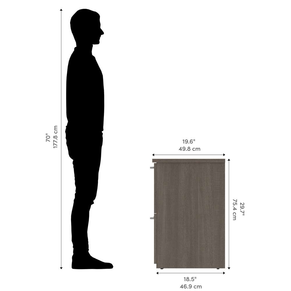 Bestar - Universel 29W Lateral File Cabinet in Bark Grey - 46630-1147 veiw 9