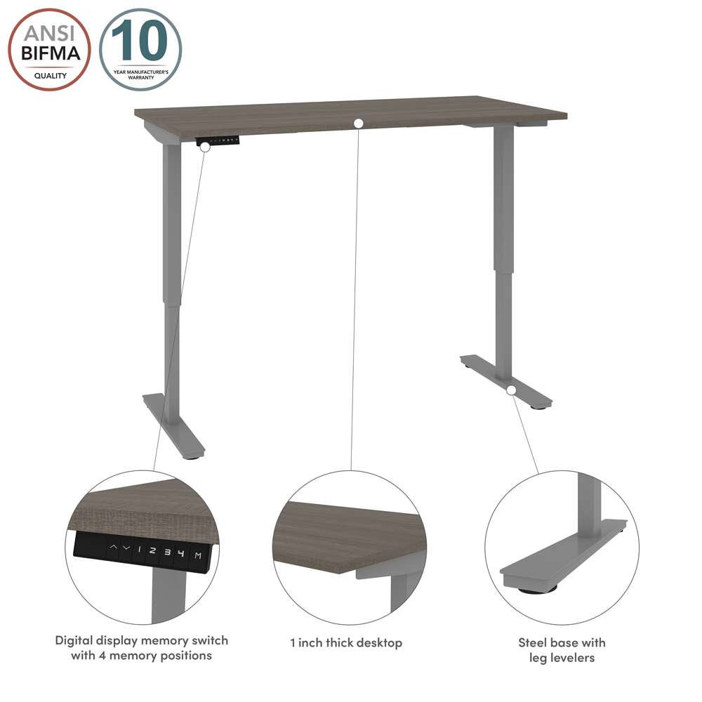 Bestar - Universel 30in X 60in Standing Desk in Bark Grey - 65839-47 veiw 8
