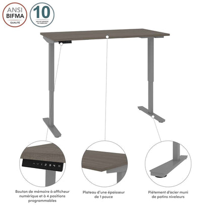 Bestar - Universel 30in X 60in Standing Desk in Bark Grey - 65839-47 veiw 9