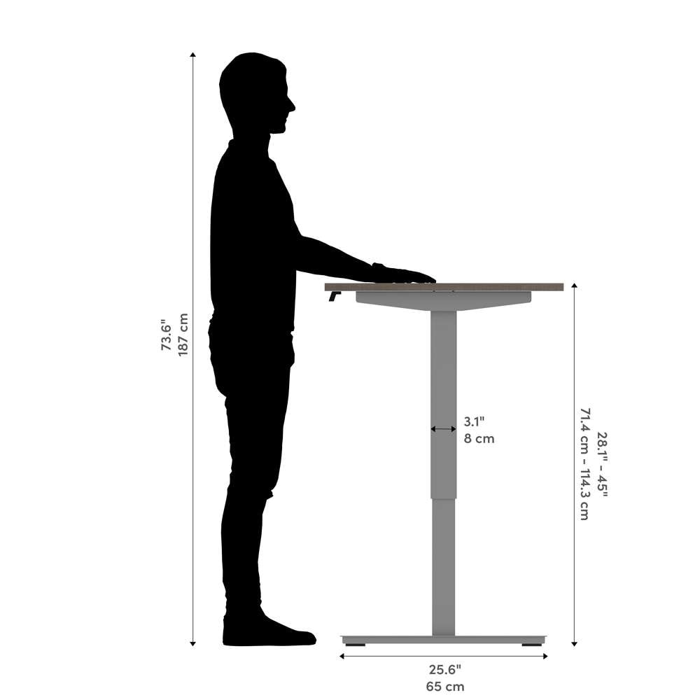 Bestar - Universel 30in X 60in Standing Desk in Bark Grey - 65839-47 veiw 11