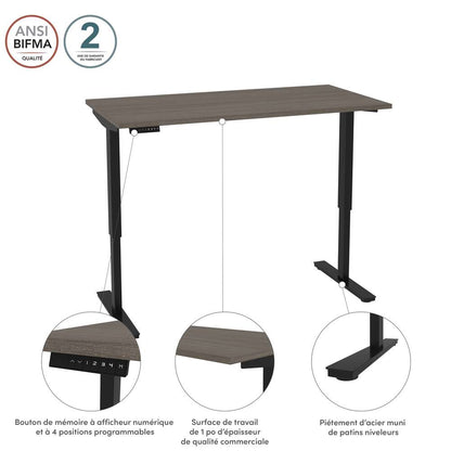 Bestar - Universel 30in X 60in Standing Desk in Bark Grey - 65867-47 veiw 8