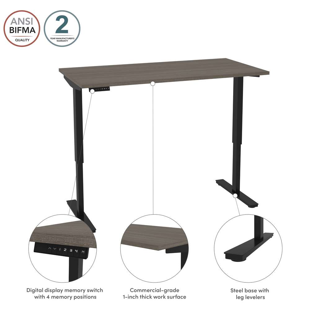 Bestar - Universel 30in X 60in Standing Desk in Bark Grey - 65867-47 veiw 9